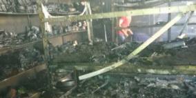 اخماد حريق مخزن في العطارة بجنين