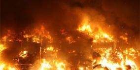 حريق يلتهم كميات كبيرة من المحاصيل والمنتجات الزراعية في جنين