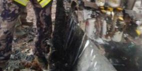 حريق داخل كونتينر لتخزين أدوية ومواد زراعية بطوباس