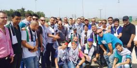 وفد مقدسي  باستقبال الاسير المحرر عمر شلبي امام سجن مجدو