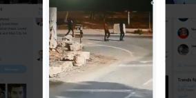 فيديو: لحظة وصول الشبان المتسللين من غزة الى بوابة المستوطنة الاسرائيلية 