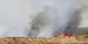 النيران تشتعل في حقول الاحتلال بفعل الطائرات الورقية