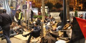 لليوم الثالث.. تواصل الاعتصام والمبيت ضد الضمان وسط رام الله 