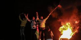 بالصور.. اصابات على حدود غزة مع بدء "الارباك الليلي"