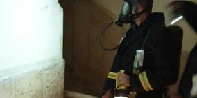 اخلاء 11 عائلة اثر حريق بعمارة سكنية في الرام