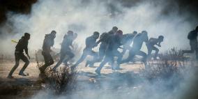 اصابات بالرصاص والاختناق عند المدخل الشمالي لمدينة البيرة