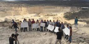 محافظة نابلس يقرر تشكيل لجنة لحل موضوع تفجيرات الكسارات في بزاريا