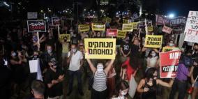 آلاف الاسرائيليين يتظاهرون ضد نتنياهو واحتجاجا على الأزمة الاقتصادية 