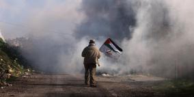 إصابات واسقاط طائرة مسيرة يستخدمها الاحتلال لقمع المسيرات بالضفة