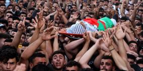 نابلس: تشييع جثمان الشهيد حمايل إلى مثواه الأخير