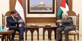 الرئيس عباس يستقبل رئيس الوزراء الهولندي