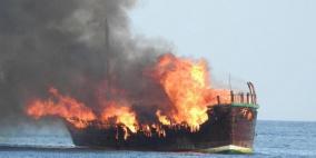 بالفيديو: مصرع 13 شخصًا باحتراق سفينة في إندونيسيا