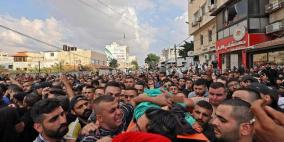 جماهير جنين تشيع جثماني الشهيدين سلامة وخلوف