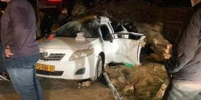 بالصور: مصرع مواطن واصابة 3 اخرين بحادث سير ذاتي في رام الله 