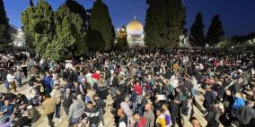 شاهد: 280 ألف مصلٍ يحيون ليلة القدر في المسجد الأقصى