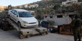 شرطة الاحتلال تستولي على أربع مركبات في قرية الفندق شرق قلقيلية