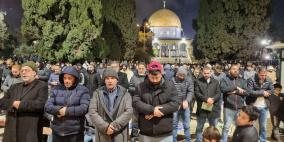40 ألفا يؤدون صلاتي العشاء والتراويح في المسجد الأقصى