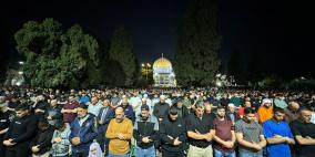 45 ألفا يؤدون صلاتي العشاء والتراويح في المسجد الأقصى