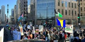 شيكاغو: نشطاء يتظاهرون ضد استمرار دعم الرئيس بايدن للعدوان الإسرائيلي على غزة