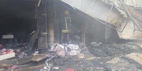 الاحتلال يتسبب في حريق هائل في حسبة ومجمع البيرة التجاري