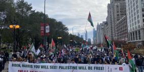 مظاهرة في سان فرانسيسكو رفضا لمخططات تهجير الفلسطينيين من قطاع غزة