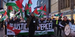 مسيرة حاشدة في مدينة بريمن الألمانية تنديداً باستمرار العدوان على قطاع غزة 