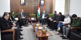 برهم يبحث مع السفير البلجيكي إغاثة قطاع التعليم في غزة