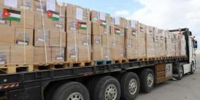 100 شاحنة مساعدات أردنية تبدأ بتفريغ حمولتها في غزة