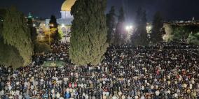 180 ألف مصل يؤدون العشاء والتراويح في المسجد الأقصى بالقدس المحتلة