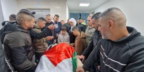 تشييع جثمان الشهيد حطاب في مخيم الجلزون