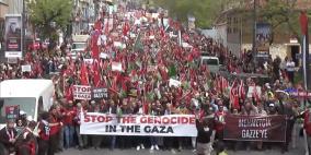 مسيرة حاشدة بإسطنبول للتنديد بالإبادة الجماعية التي يرتكبها الاحتلال بغزة