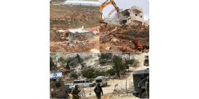 قوات الاحتلال تهدم 155 بيتاً ومنشأة في الضفة الغربية خلال تشرين ثاني