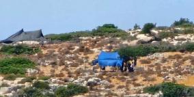 مستوطنون ينصبون خياما في أراضي عصيرة القبلية