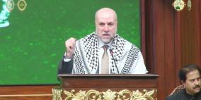 الهباش أمام مؤتمر جماهيري في باكستان: شعبنا لن يرحل عن أرضه وسيبقى صامدا فيها