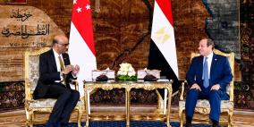 الرئيسان المصري والسنغافوري يؤكدان رفض تهجير الشعب الفلسطيني