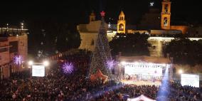 بالفيديو والصور| بيت لحم تُضيء شجرة الميلاد