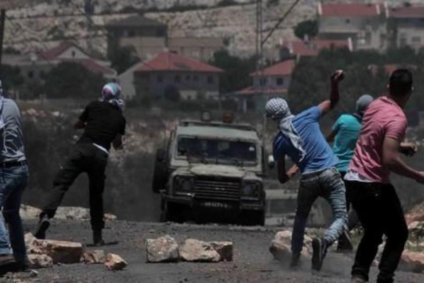 قوات الاحتلال خلال مواجهات مع شبان في كفر قدوم