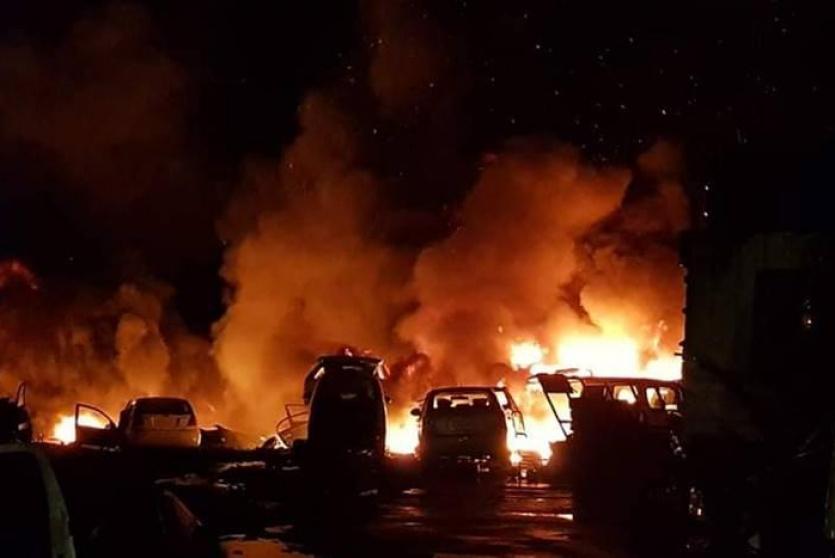 حريق ضخم في 