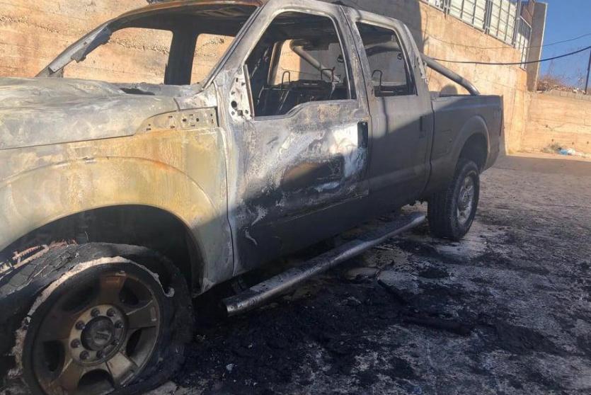 المركبة التي تم احراقها 