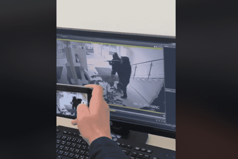 لقطة من فيديو عملية السطو على بنك في بيت لحم