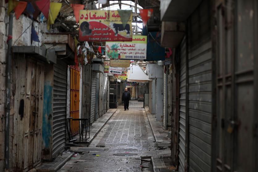  شوارع فارغة في مدينة نابلس