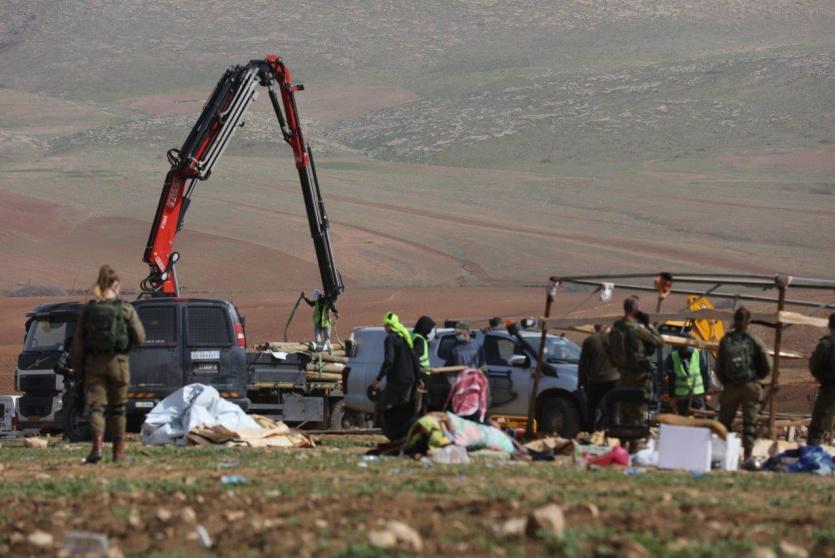 هدم في خربة حمصة الفوقا  -ارشيف 