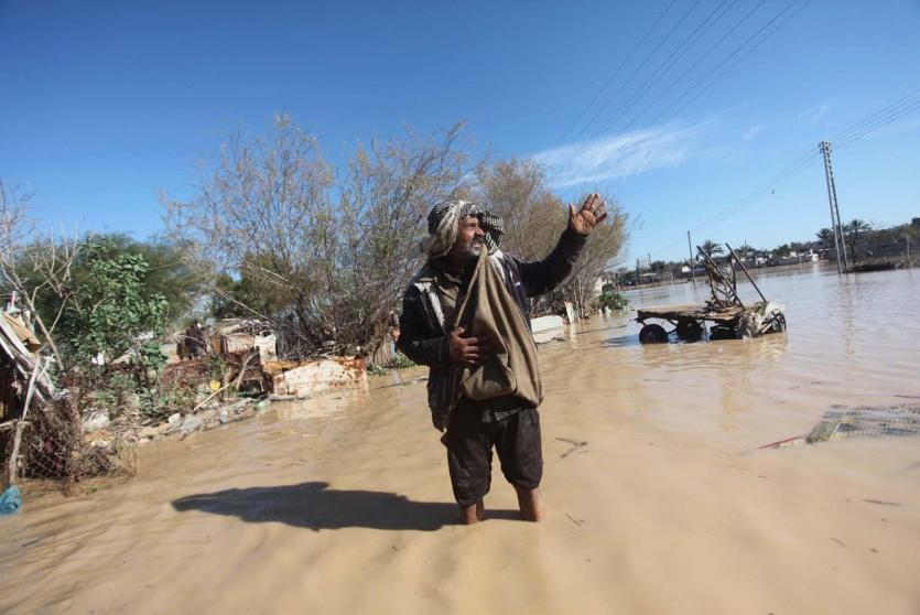 غرق أراضي شرق غزة -أرشيف-