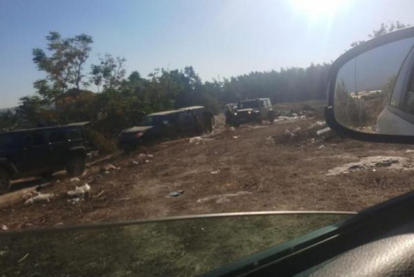 سيارات عسكرية في أم الفحم، اليوم