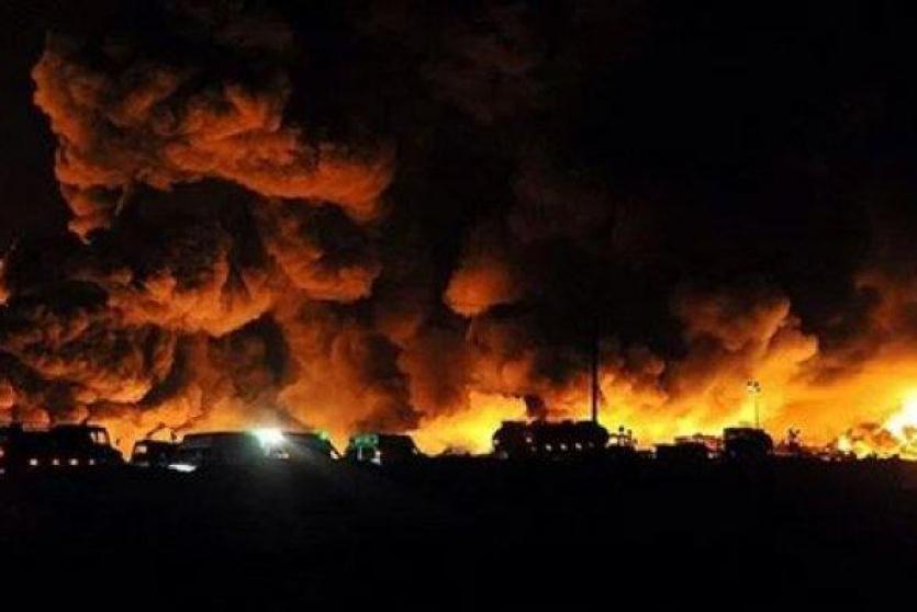 لحظة وقوع الانفجار