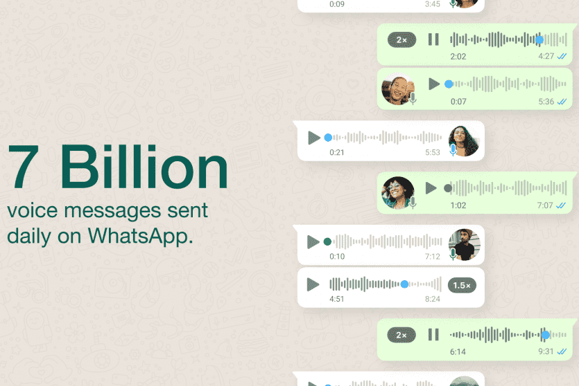 7 مليارات رسالة صوتية على التطبيق كل يوم