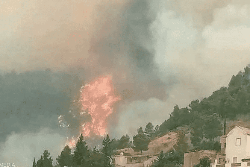 صورة متداولة للحرائق في ولاية سطيف.