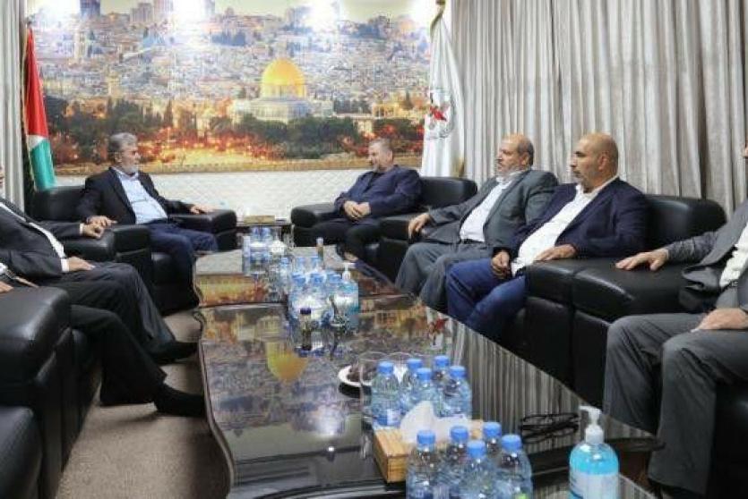 جانب من اجتماع قيادي بين حركتي حماسو الجهاد