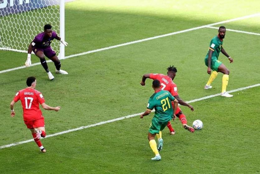 من مباراة الكاميرون وسويسرا