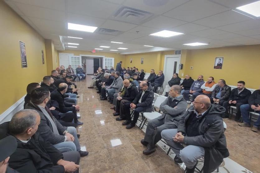 أحد بيوت العزاء الذي أقامت الجالية الفلسطينية في الولايات المتحدة الأميركية للشهيد ناصر أبو حميد